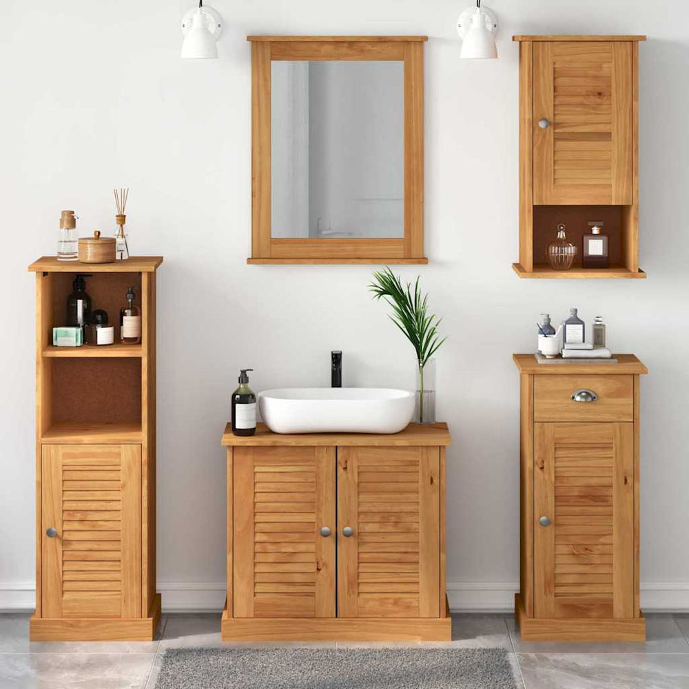 vidaXL Ensemble de meubles de salle de bain VIGO 5 pcs Marron miel Bois de pin massif