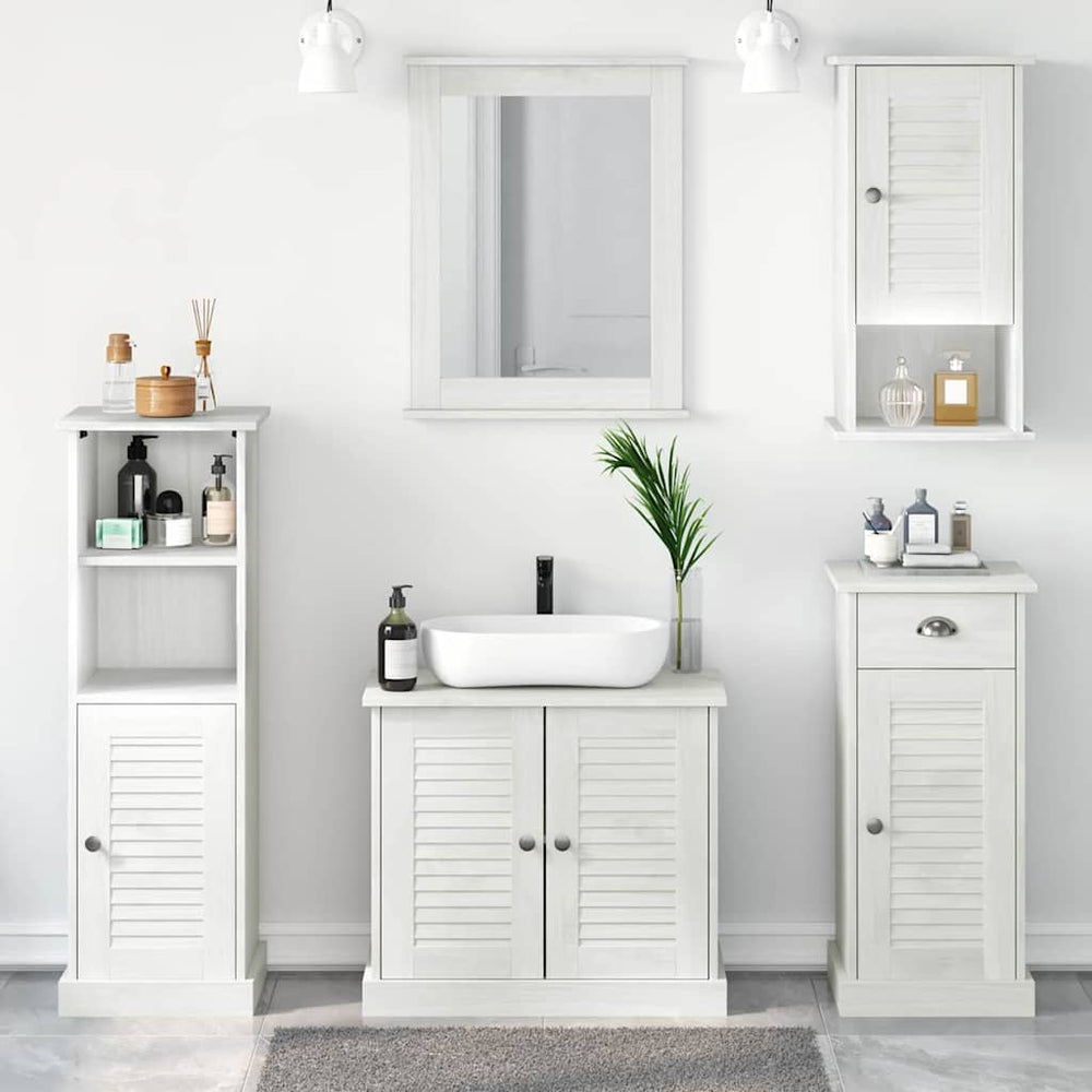 vidaXL Ensemble de meubles de salle de bain VIGO 5 pcs Blanc antique Bois de pin massif
