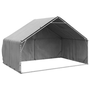 Verzinkter Outdoor-Hundezwinger mit Abdeckung 3x2x1,9m