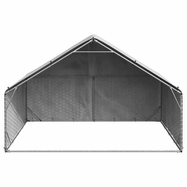 Verzinkter Outdoor-Hundezwinger mit Abdeckung 3x2x1,9m