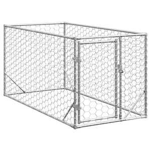 Verzinkter Outdoor-Hundezwinger mit Tür 2x1x1 m