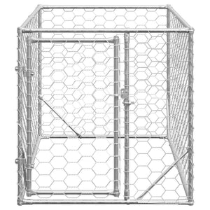 Verzinkter Outdoor-Hundezwinger mit Tür 2x1x1 m