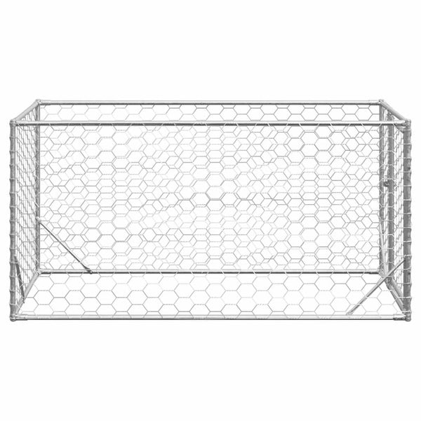 Verzinkter Outdoor-Hundezwinger mit Tür 2x1x1 m