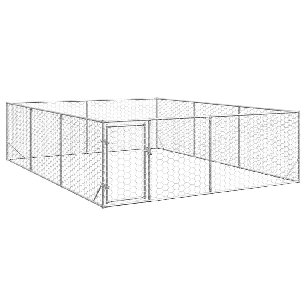 Verzinkter Outdoor-Hundezwinger mit Tür 3x4x1 m