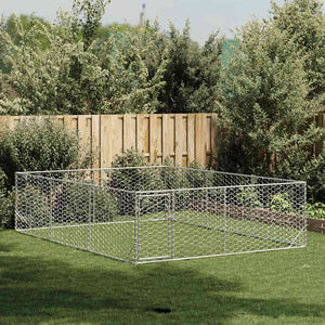 Verzinkter Outdoor-Hundezwinger mit Tür 3x4x1 m