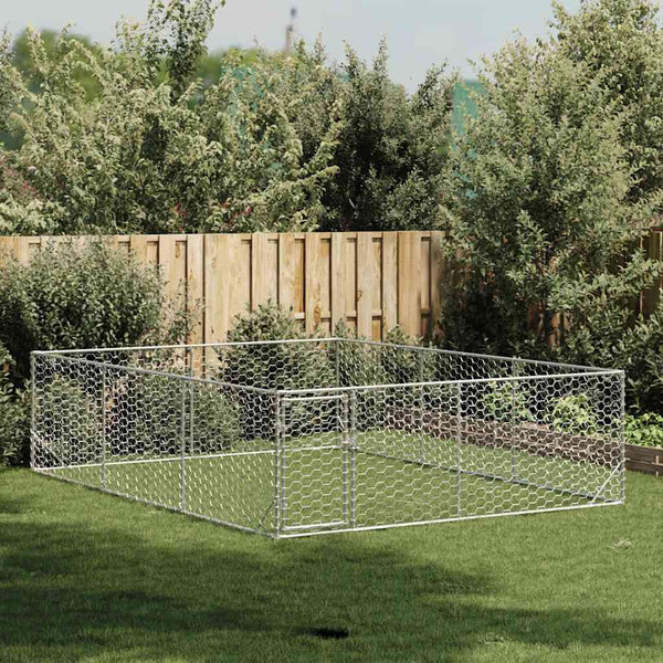 Verzinkter Outdoor-Hundezwinger mit Tür 3x4x1 m