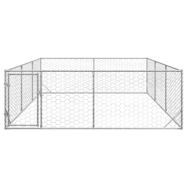 Verzinkter Outdoor-Hundezwinger mit Tür 3x4x1 m
