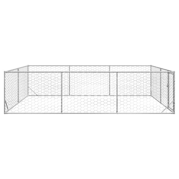 Verzinkter Outdoor-Hundezwinger mit Tür 3x4x1 m