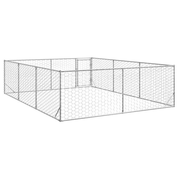 Verzinkter Outdoor-Hundezwinger mit Tür 3x4x1 m