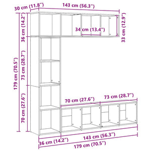 Bücherschränke 3er Set Artisan Eiche