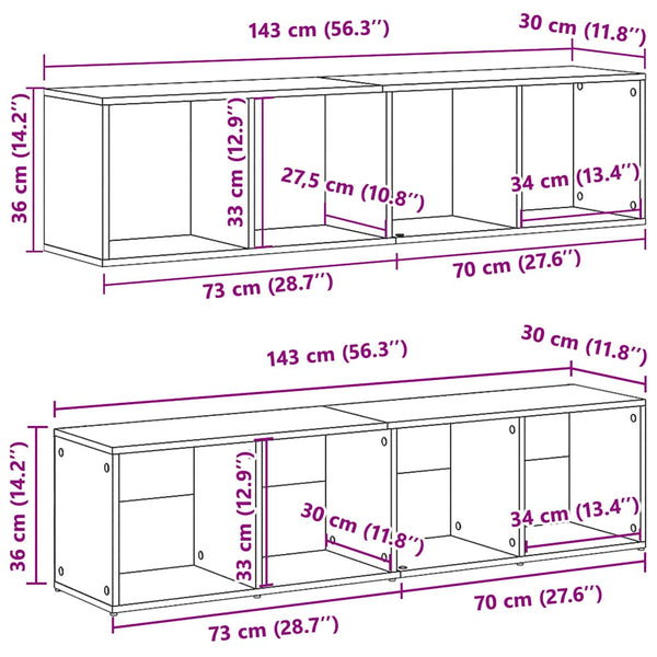 Bücherschränke 3er Set Artisan Eiche