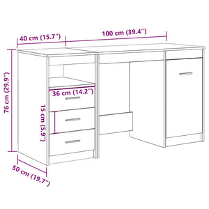 Schreibtisch mit Schrank Eiche