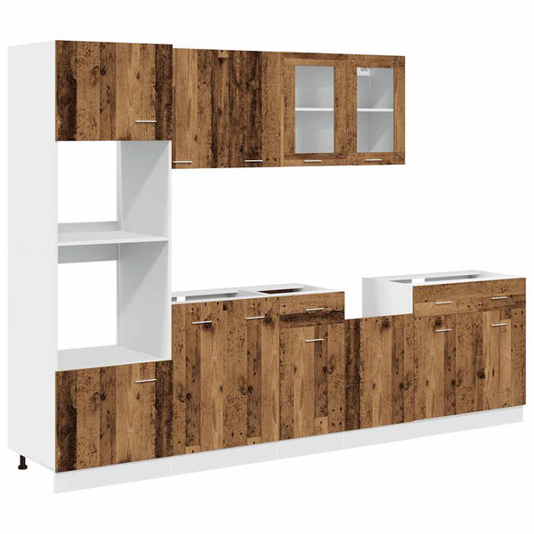 7-tlg Küchenschrank-Set Lyon Altholz-Optik