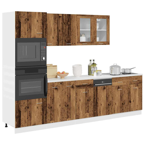 7-tlg Küchenschrank-Set Lyon Altholz-Optik