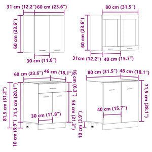 4-tlg. Küchenschrank-Set Artisan Eiche