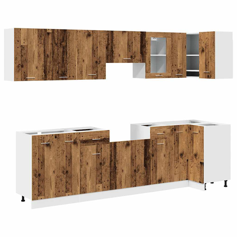 11-tlg. Küchenschrank-Set Altholz-Optik