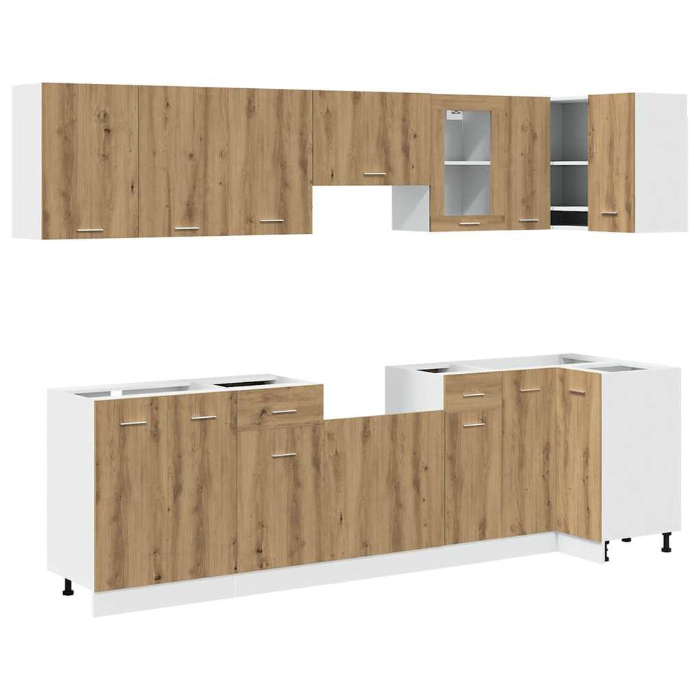 11-tlg Küchenschrank Set Artisan-Eiche
