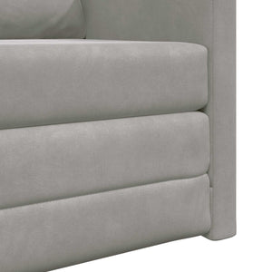 Schlafsofa Hellgrau Samt 74x77x81cm