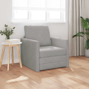 Schlafsofa Hellgrau Samt 74x77x81cm