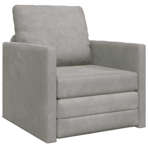 Schlafsofa Hellgrau Samt 74x77x81cm