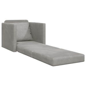 Schlafsofa Hellgrau Samt 74x77x81cm