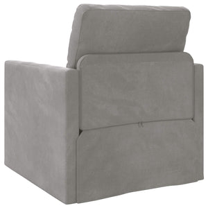 Schlafsofa Hellgrau Samt 74x77x81cm
