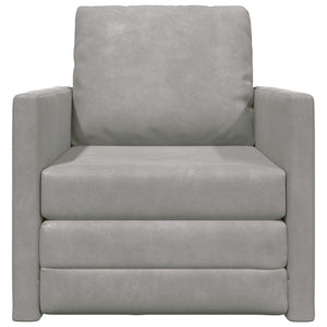 Schlafsofa Hellgrau Samt 74x77x81cm