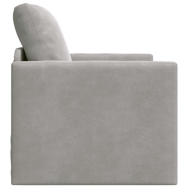 Schlafsofa Hellgrau Samt 74x77x81cm