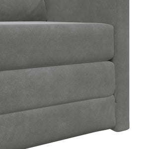Dunkelgraues Samt-Schlafsofa 74x77x81cm