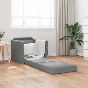 Dunkelgraues Samt-Schlafsofa 74x77x81cm
