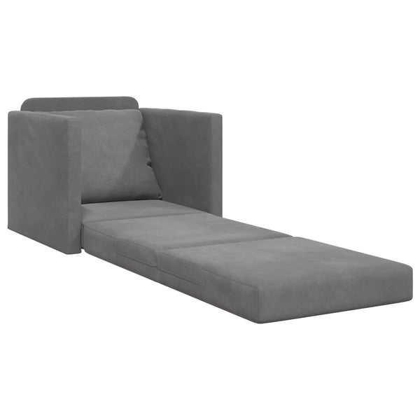 Dunkelgraues Samt-Schlafsofa 74x77x81cm