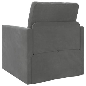 Dunkelgraues Samt-Schlafsofa 74x77x81cm