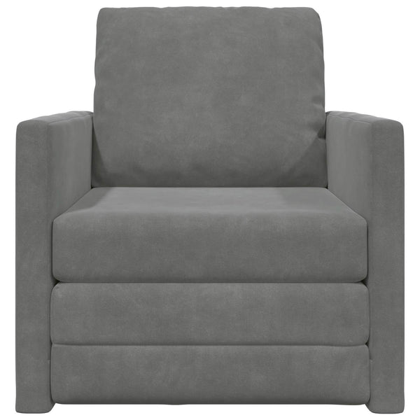 Dunkelgraues Samt-Schlafsofa 74x77x81cm