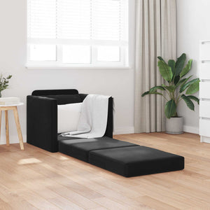Schlafsofa Schwarz Samt 74x77x81cm