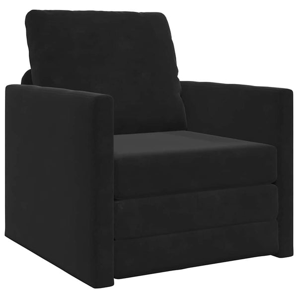 Schlafsofa Schwarz Samt 74x77x81cm