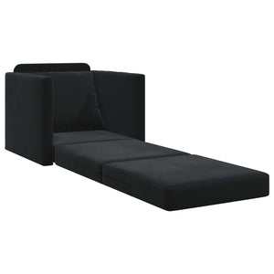 Schlafsofa Schwarz Samt 74x77x81cm