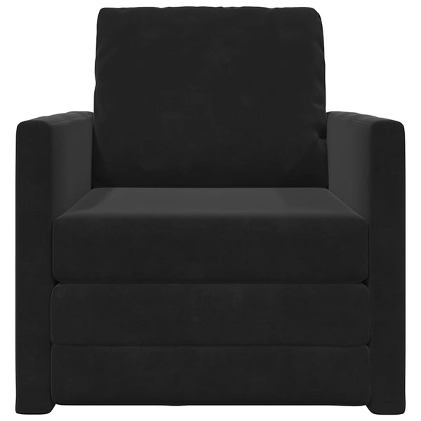 Schlafsofa Schwarz Samt 74x77x81cm