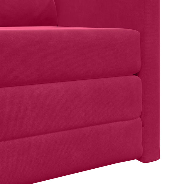 Weinrotes Schlafsofa Samt 74x77x81cm