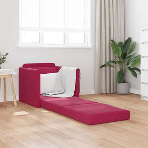 Weinrotes Schlafsofa Samt 74x77x81cm