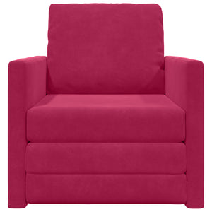 Weinrotes Schlafsofa Samt 74x77x81cm
