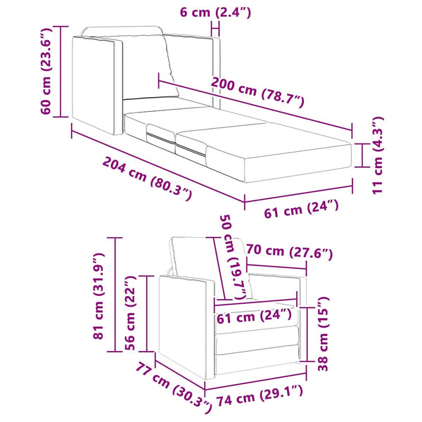 Weinrotes Schlafsofa Samt 74x77x81cm