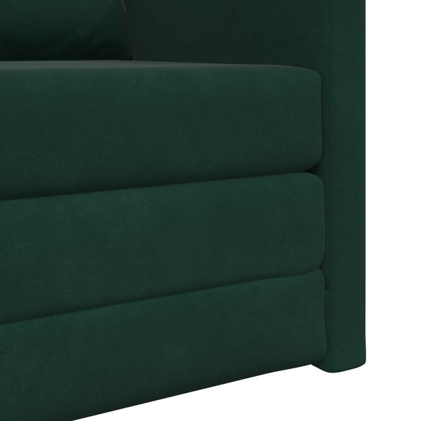 vidaXL Canapé-lit vert foncé 74 x 77 x 81 cm velours