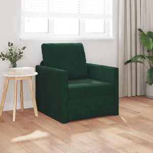 vidaXL Canapé-lit vert foncé 74 x 77 x 81 cm velours