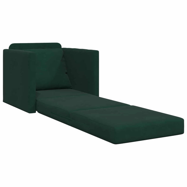 vidaXL Canapé-lit vert foncé 74 x 77 x 81 cm velours