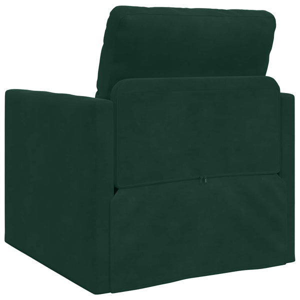 vidaXL Canapé-lit vert foncé 74 x 77 x 81 cm velours