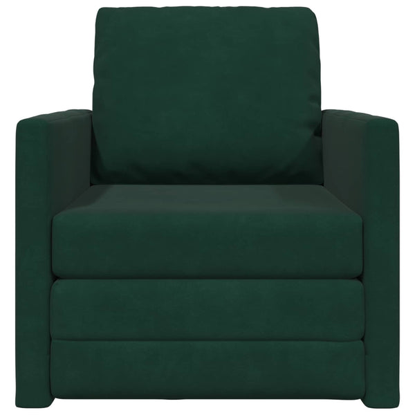 vidaXL Canapé-lit vert foncé 74 x 77 x 81 cm velours