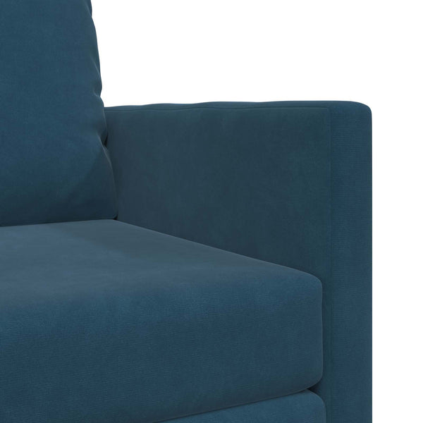 Blaues Samt Schlafsofa 74 cm