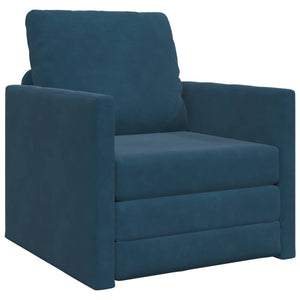 Blaues Samt Schlafsofa 74 cm