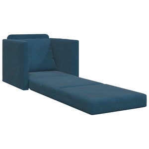 Blaues Samt Schlafsofa 74 cm