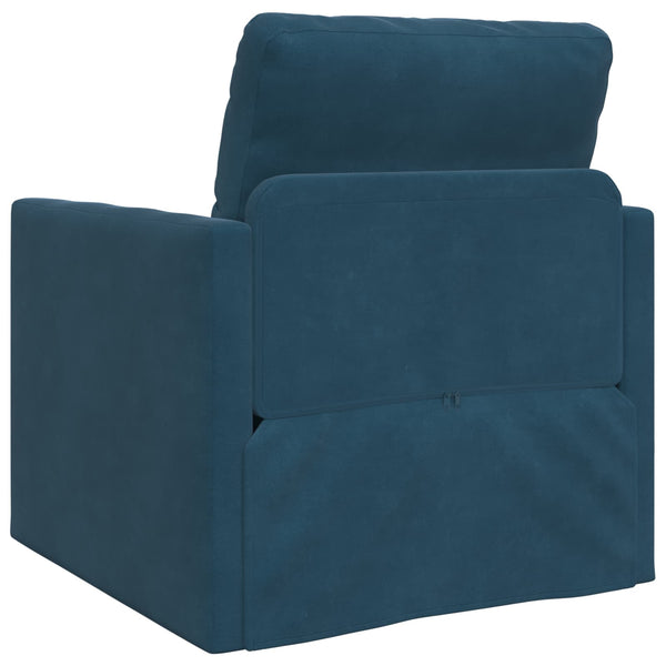 Blaues Samt Schlafsofa 74 cm